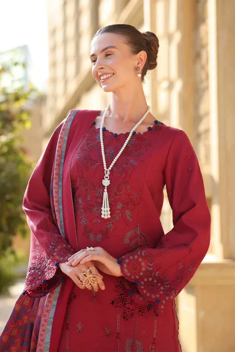 Rang Rasiya Carnation 3Pc Embroidered Karandi Suit D-07 Mocha - Al-Zafar Fabrics
