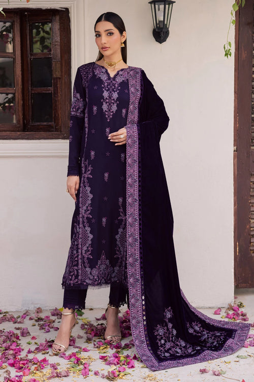 NUREH Exclusive Embroidered Leather Peach Unstitched 3Pc Suit NE-198 - Al-Zafar Fabrics