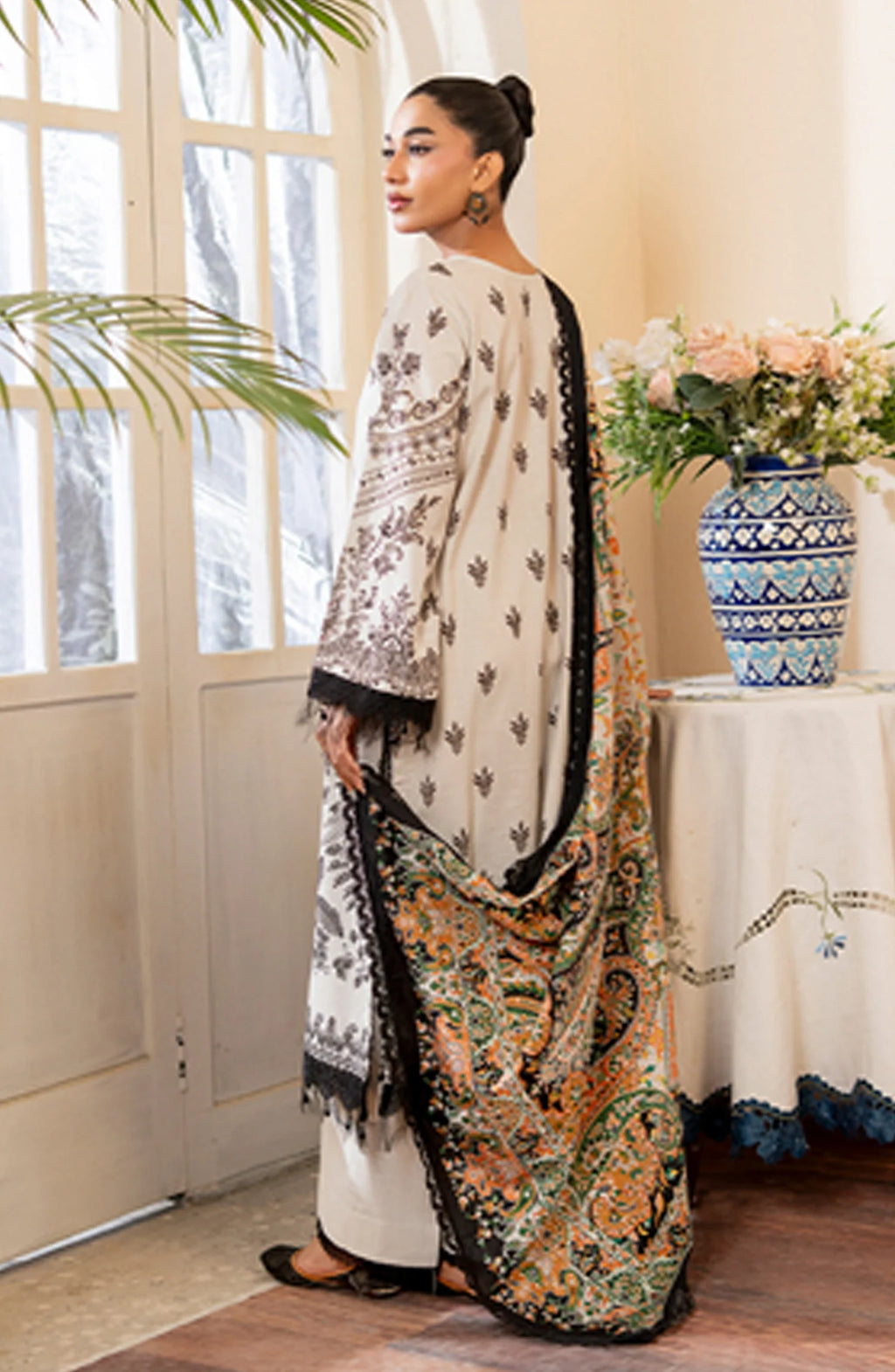 Mausummery Unstitched 3-Piece Digital Printed Khaddar Suit – Pearl | Winter Collection - Al-Zafar Fabrics