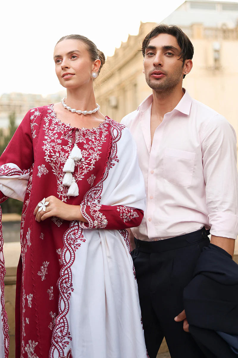 Rang Rasiya Carnation 3Pc Embroidered Karandi Suit D-05 Rose