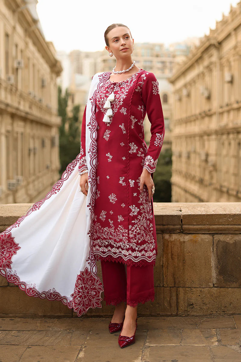 Rang Rasiya Carnation 3Pc Embroidered Karandi Suit D-05 Rose