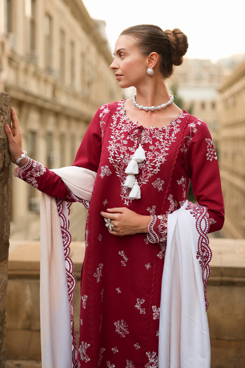 Rang Rasiya Carnation 3Pc Embroidered Karandi Suit D-05 Rose