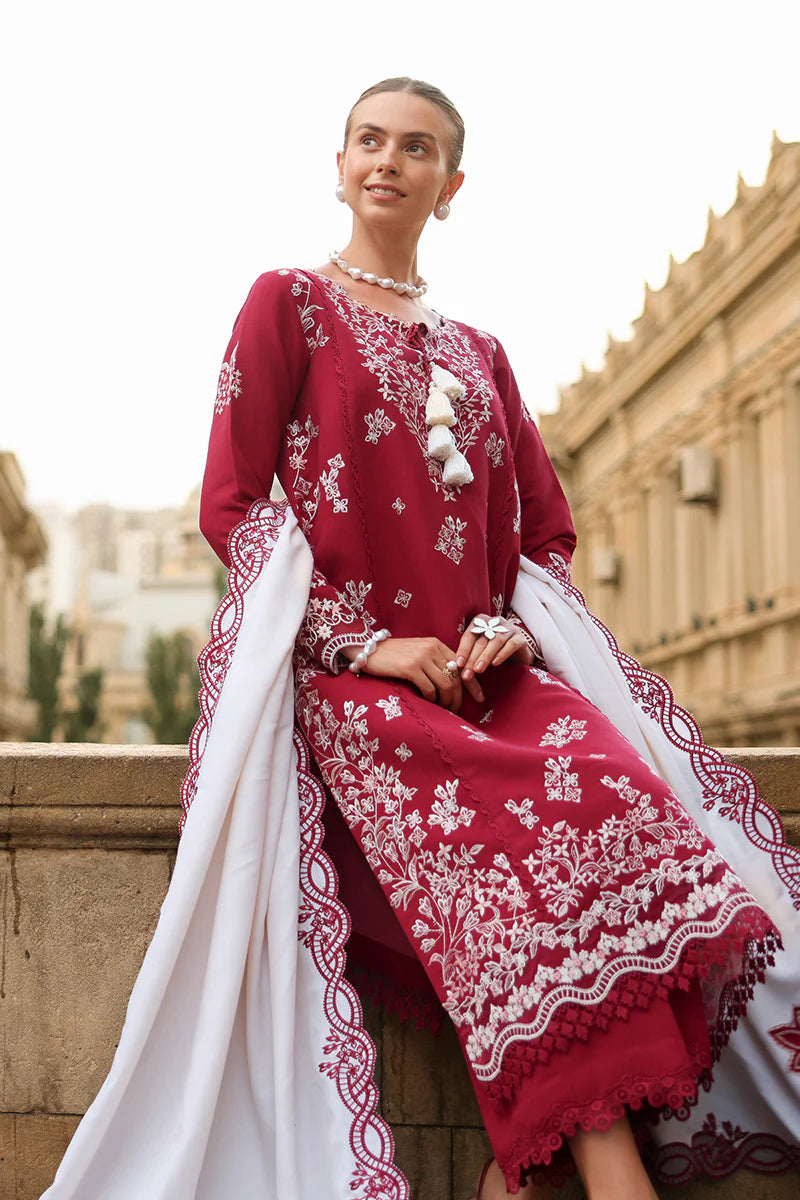 Rang Rasiya Carnation 3Pc Embroidered Karandi Suit D-05 Rose