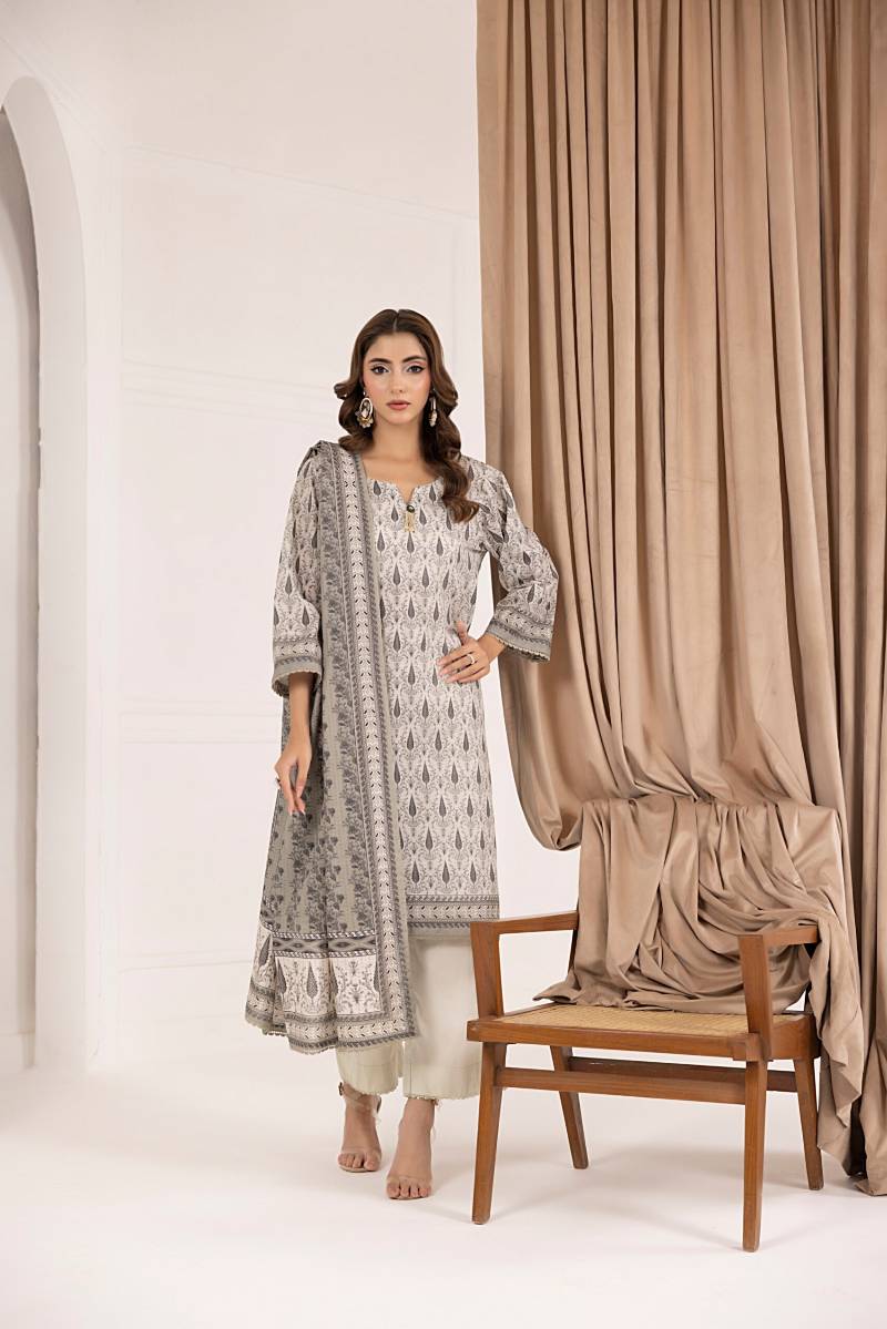 Salina Printed Khaddar Chapter 6 Unstitched 3pc suit SPKV6-1 - Al-Zafar Fabrics