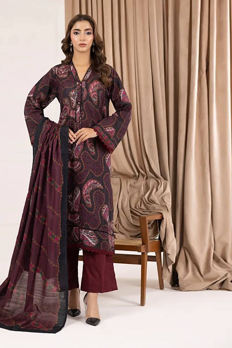 Salina Printed Khaddar Chapter 6 Unstitched 3pc suit SPKV6-2 - Al-Zafar Fabrics