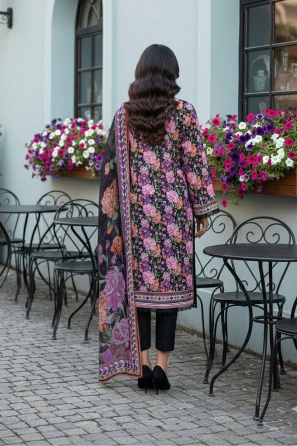 Safwa By Izel Doria Viscose 3 Piece Unstitched Suit D-02 - Al-Zafar Fabrics