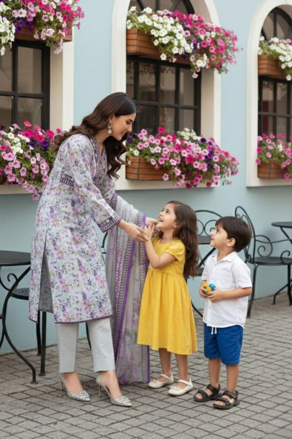 Safwa By Izel Doria Viscose 3 Piece Unstitched Suit D-03 - Al-Zafar Fabrics