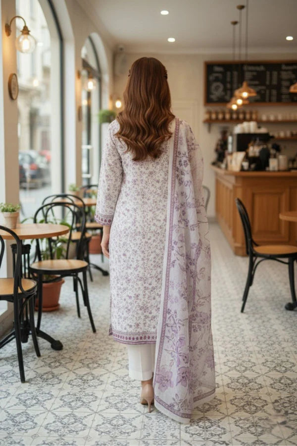 Safwa By Izel Doria Viscose 3 Piece Unstitched Suit D-04 - Al-Zafar Fabrics