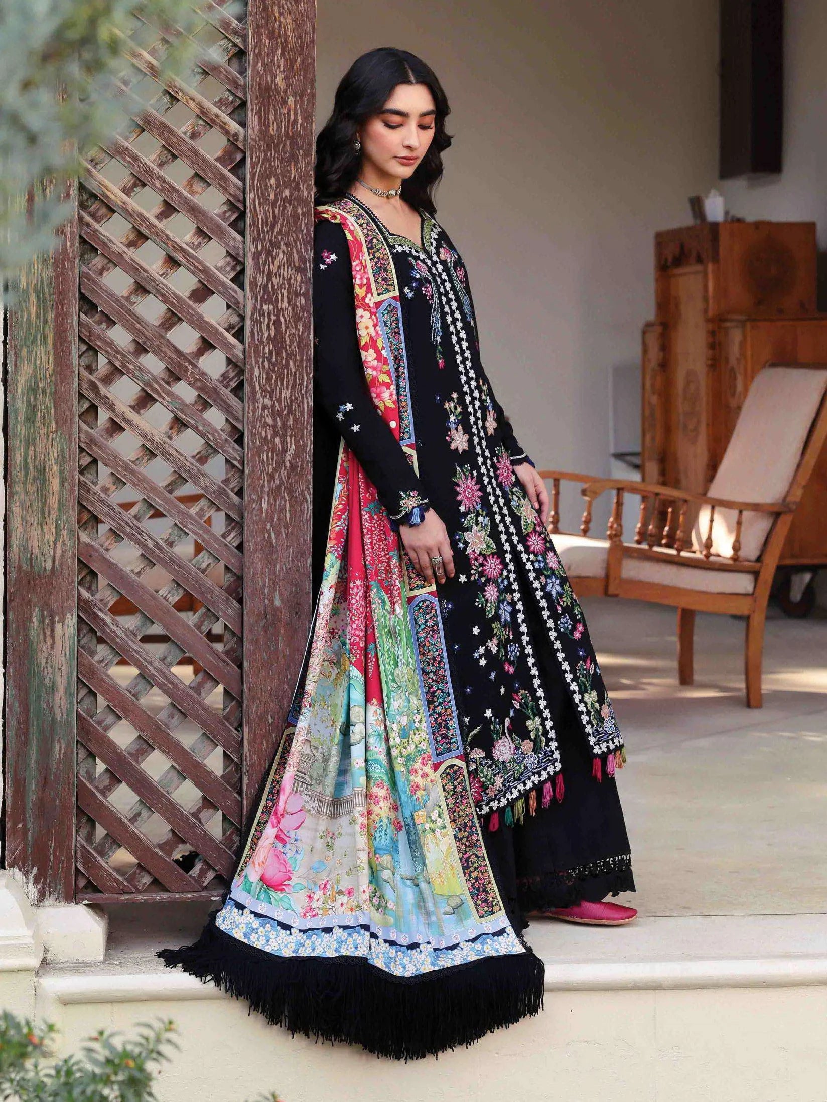 Republic Womenswear Amaris Unstitched Karandi 3Pc Suit D-11