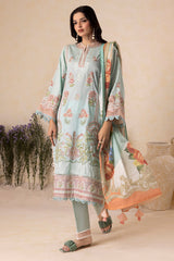 Zellbury mint blue embroidered lawn 3 piece unstitched suit WUS25E30612, image 3