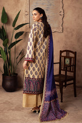 Zellbury cream with purple and maroon floral accents unstitched 3 piece suit WUW24X30195 image 5
