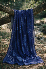 Zellbury royal blue printed Pashmina shawl