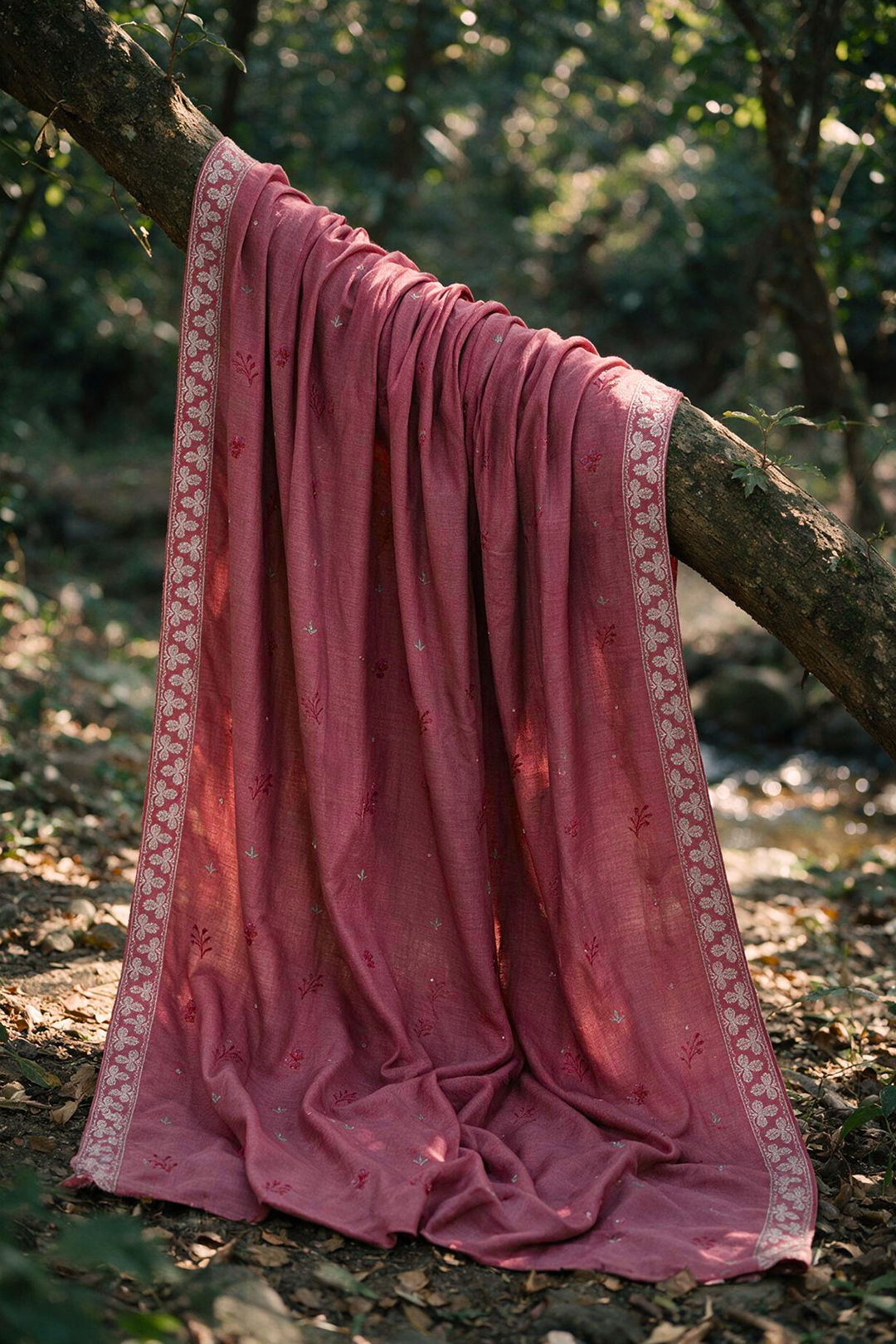 Zellbury dusty rose Pashmina shawl detail