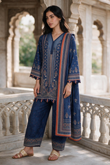 Zellbury navy blue with rust accents unstitched 3 piece suit WUWQ1X30147 image 5