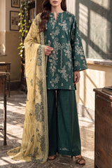 SAYA Printed Khaddar 3 Piece – Dark Green | U04-26675-P04A