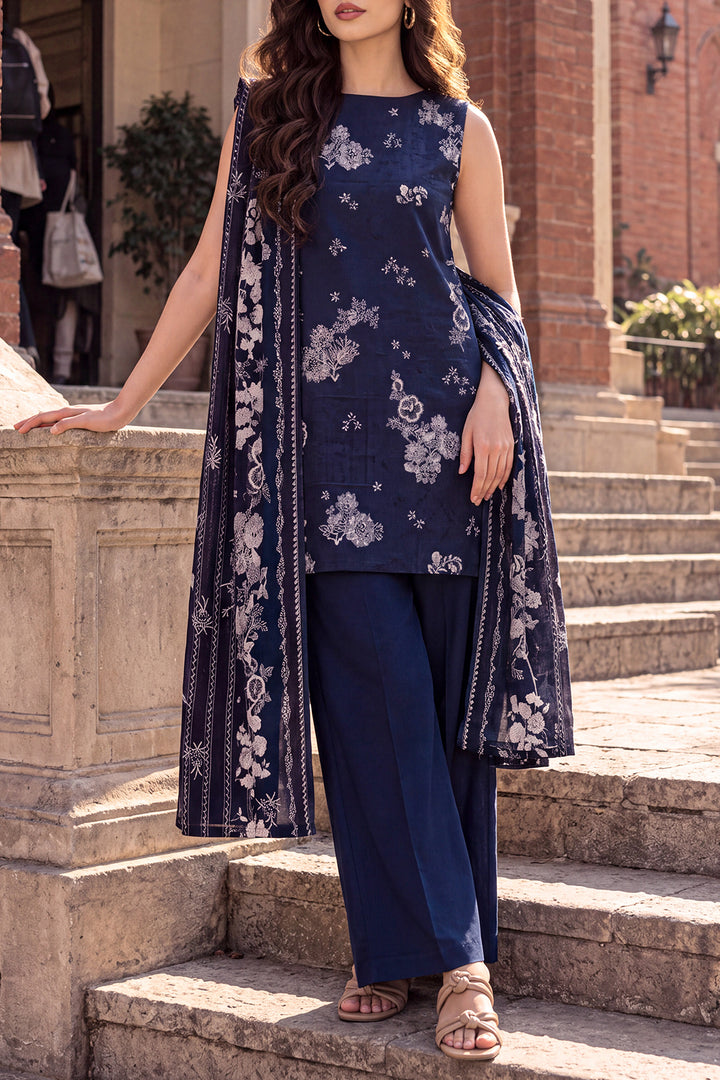 SAYA Printed Khaddar 3 Piece – Dark Blue | U04-26615-P04A