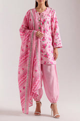 SAYA Printed Khaddar 3 Piece – Pink | U04-25636-01A