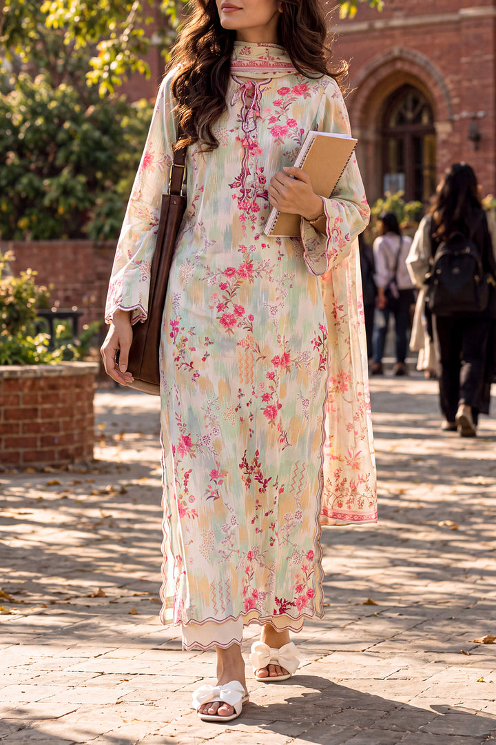 SAYA Printed Linen 3 Piece – Ivory | U04-26618-P03B