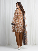 Edenrobe Bronze Printed Khaddar Suit EWU6A3-37025-3P image 6