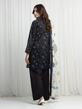 Edenrobe Black Printed Khaddar Suit EWU6A3-37014-3P image 6