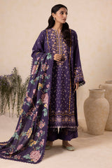 Zellbury Purple Embroidered Khaddar Unstitched Suit WUW25E30173 image 4