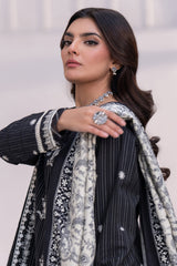 Zellbury Black Embroidered Khaddar 3 Piece Unstitched Suit – WUW24E30540 image 2