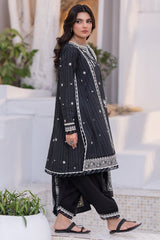Zellbury Black Embroidered Khaddar 3 Piece Unstitched Suit – WUW24E30540 image 3