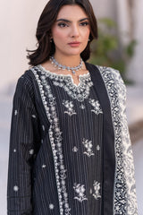 Zellbury Black Embroidered Khaddar 3 Piece Unstitched Suit – WUW24E30540 image 5
