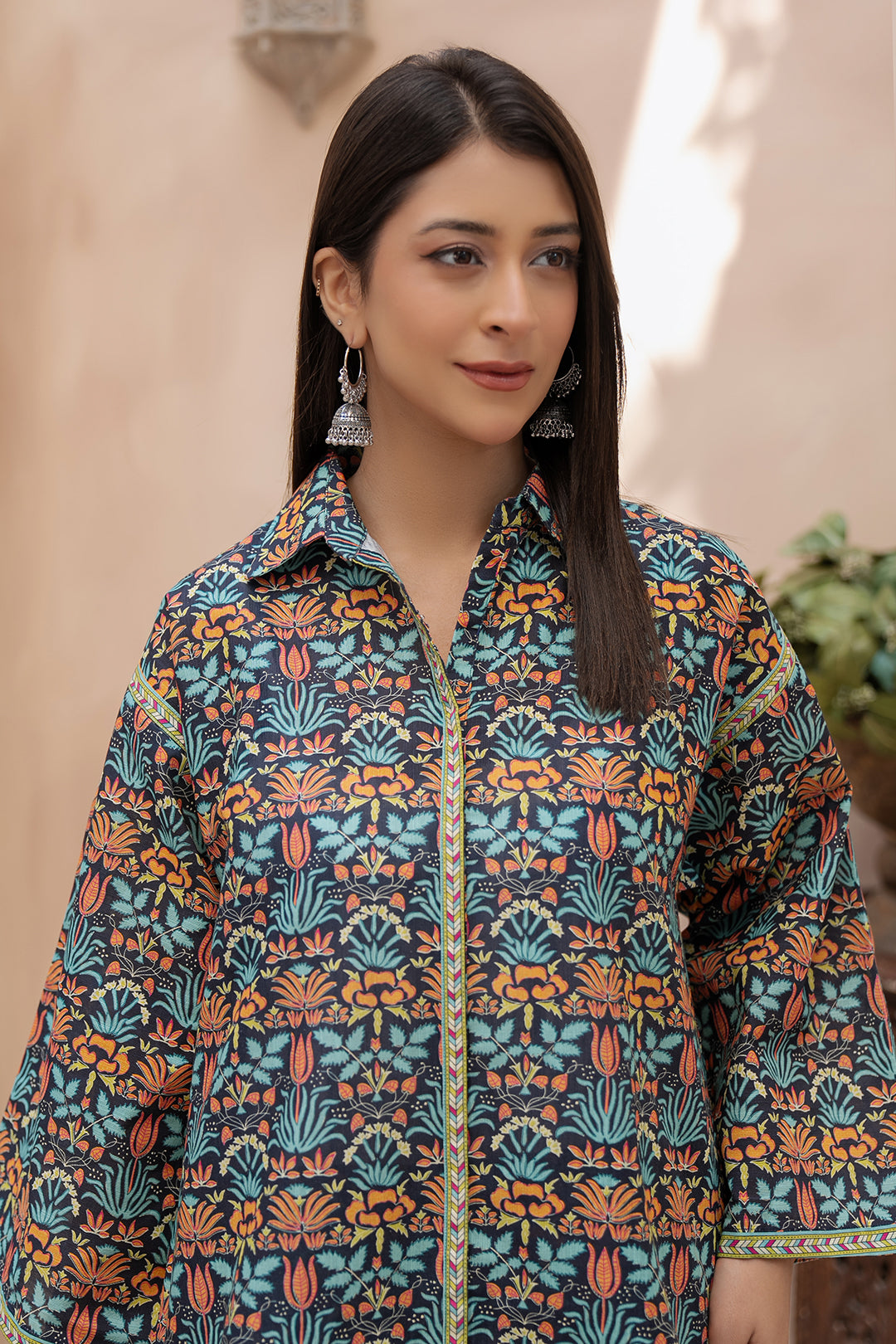 Zellbury Khaddar printed 2 piece shirt shalwar WUW24X20433 front view