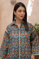 Zellbury Khaddar printed 2 piece shirt shalwar WUW24X20433 front view