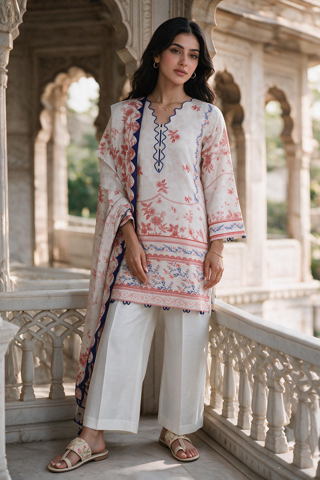 Zellbury Khaddar 2 piece shirt dupatta alternate view